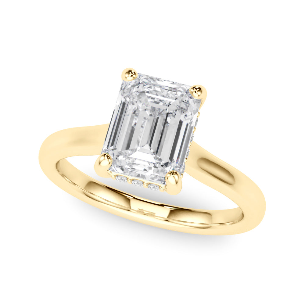 Emerald Diamond Engagement Ring · 0.12 ct tw