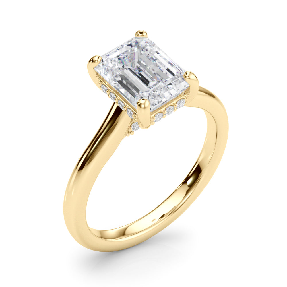 Emerald Diamond Engagement Ring · 0.12 ct tw
