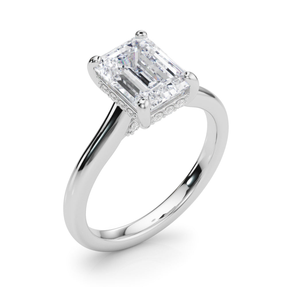 Emerald Diamond Engagement Ring · 0.12 ct tw