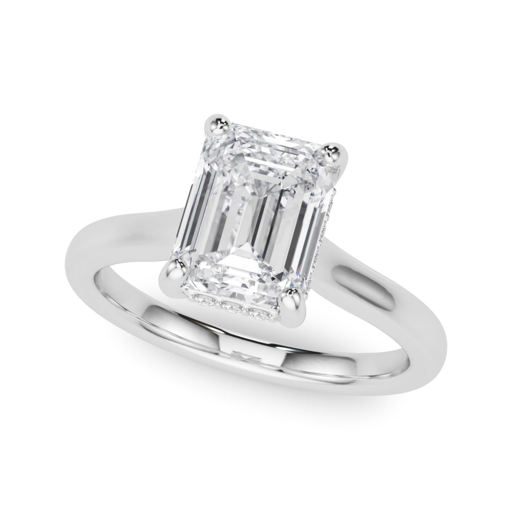 Emerald Diamond Engagement Ring · 0.12 ct tw