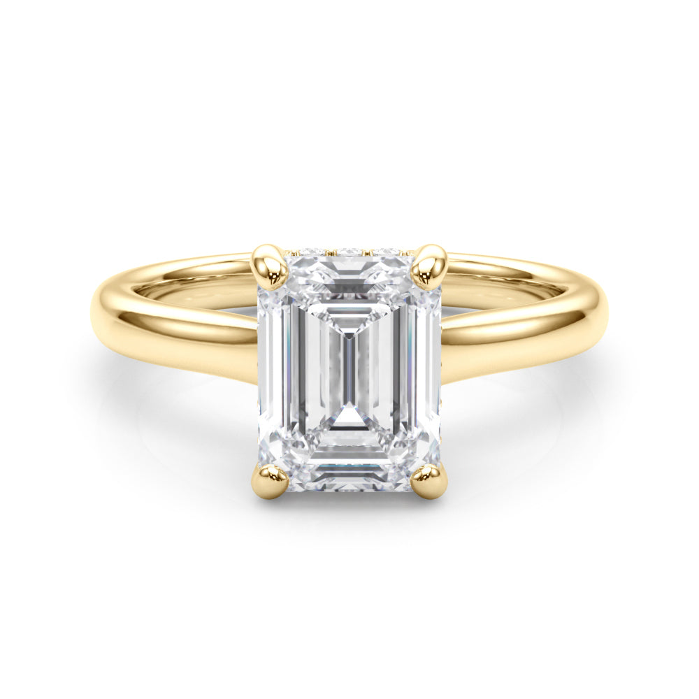 Emerald Diamond Engagement Ring · 0.12 ct tw