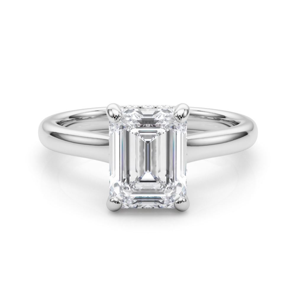 Emerald Diamond Engagement Ring · 0.17 ct tw