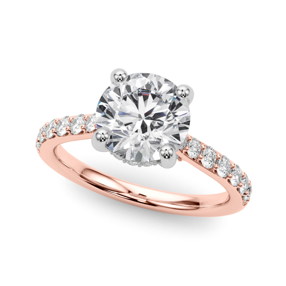 Round Halo Diamond Engagement Ring · 3.08 ct tw