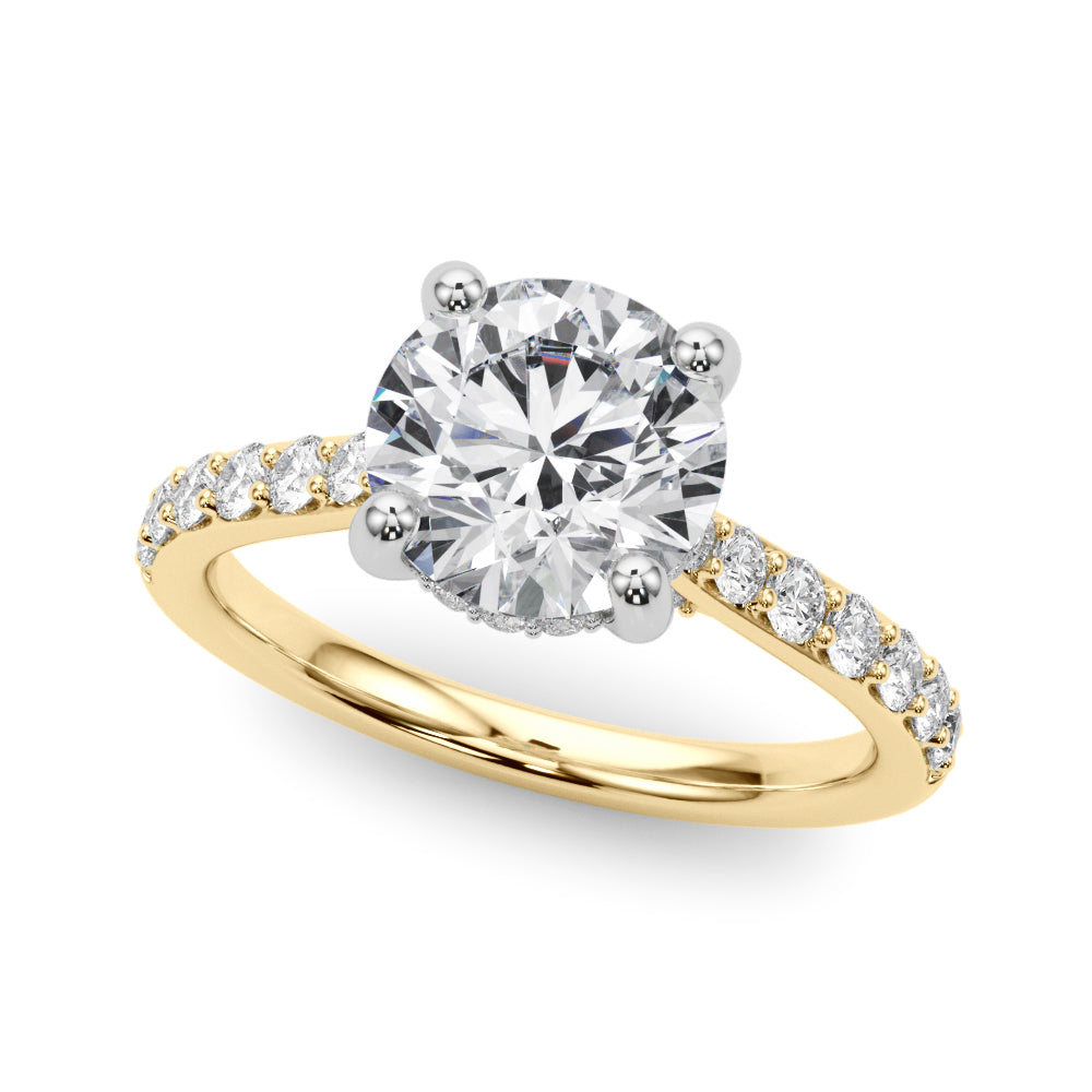 Round Halo Diamond Engagement Ring · 3.08 ct tw