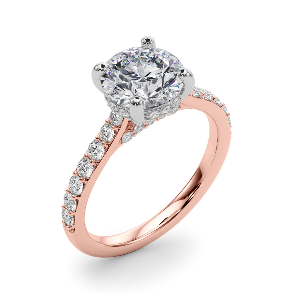 Round Halo Diamond Engagement Ring · 1.30 ct tw