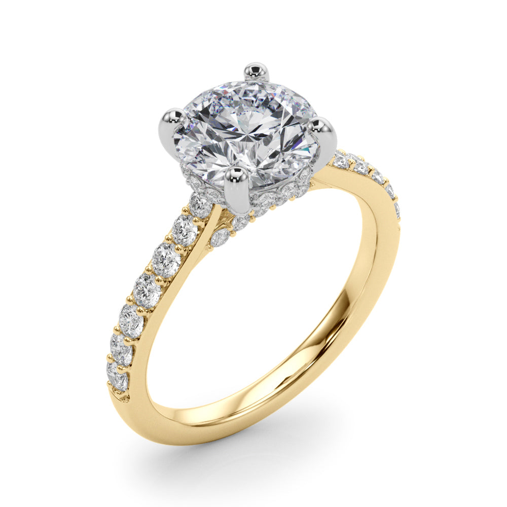 Round Halo Diamond Engagement Ring · 3.08 ct tw