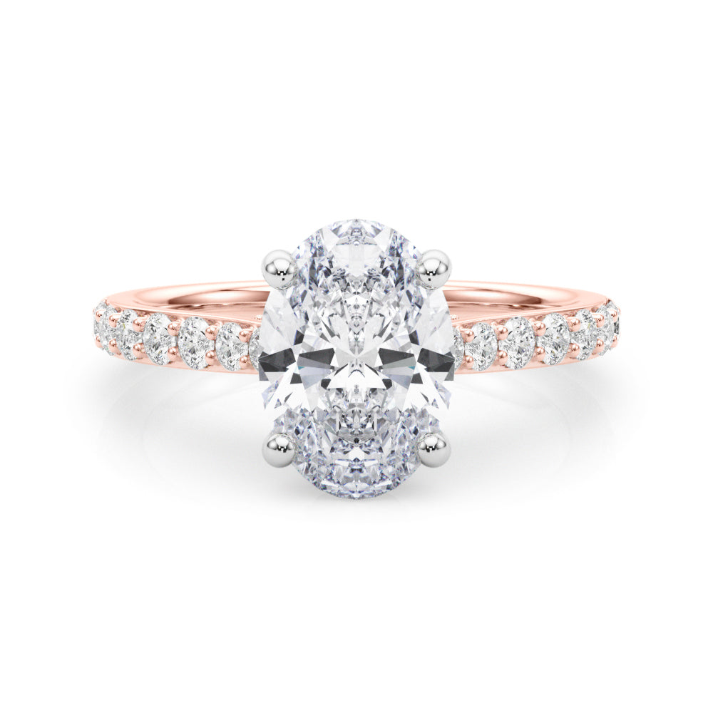 Oval Halo Round Diamond Engagement Ring · 0.58 ct tw