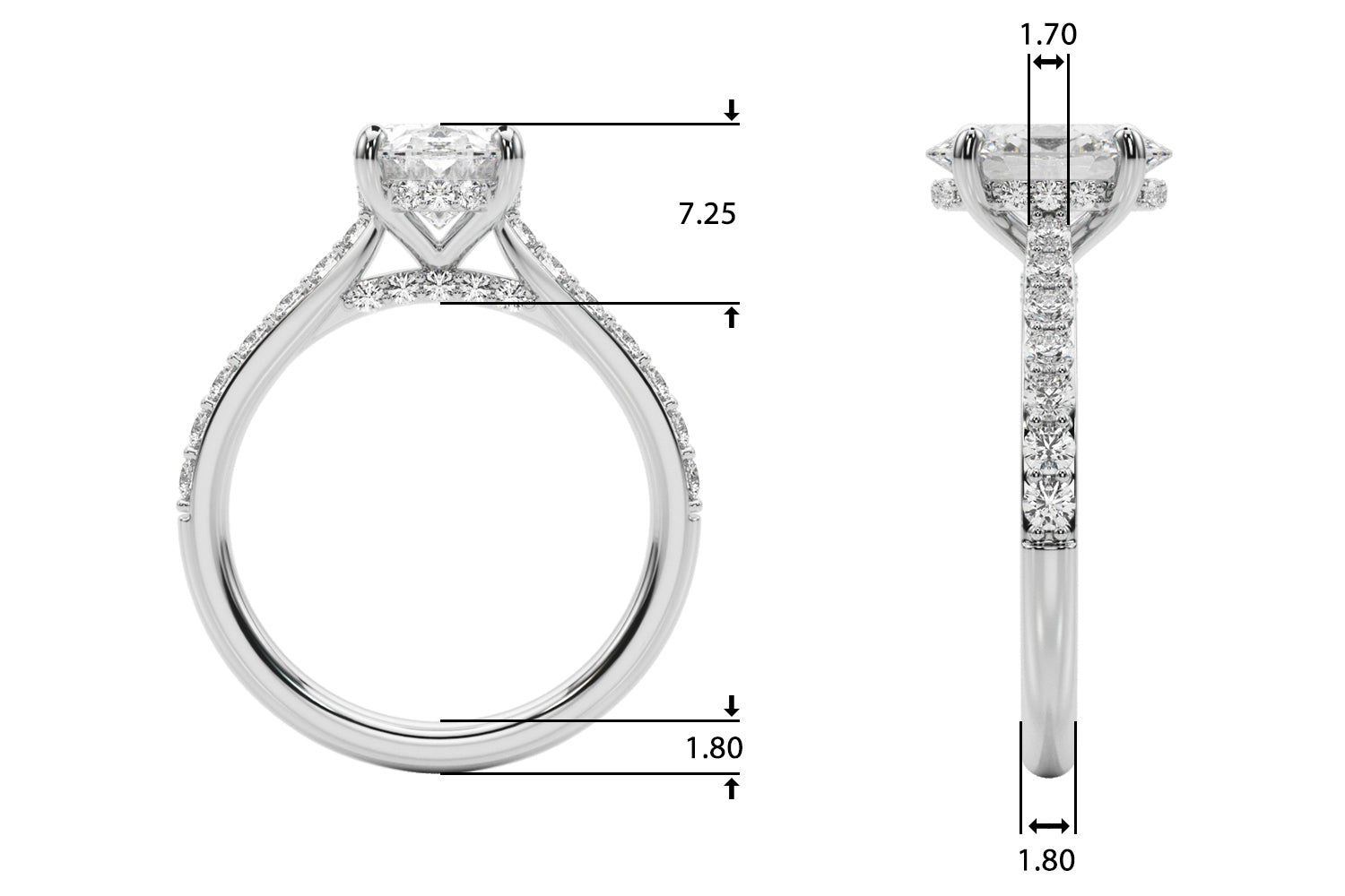 Oval Halo Round Diamond Engagement Ring · 2.56 ct tw