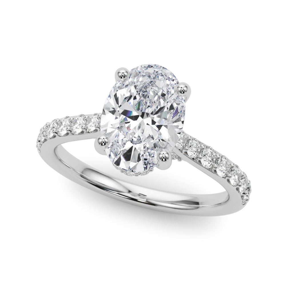 Oval Halo Round Diamond Engagement Ring · 0.61 ct tw