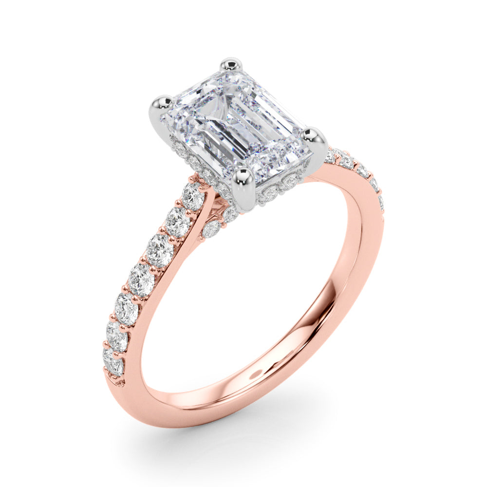 Emerald Halo Round Diamond Engagement Ring · 0.58 ct tw