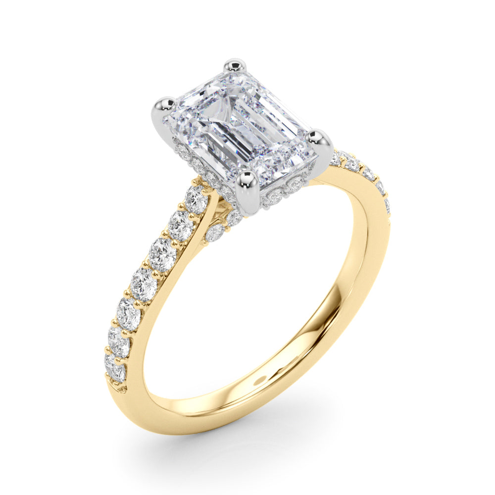 Emerald Halo Round Diamond Engagement Ring · 0.59 ct tw