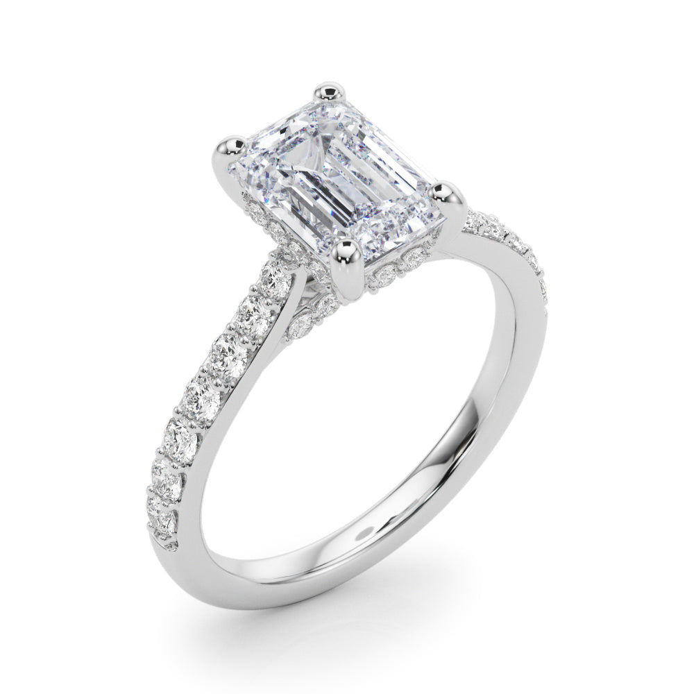 Emerald Halo Round Diamond Engagement Ring · 0.56 ct tw