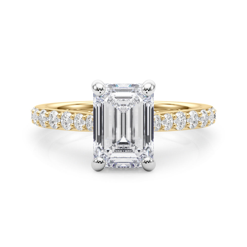 Emerald Halo Round Diamond Engagement Ring · 0.56 ct tw