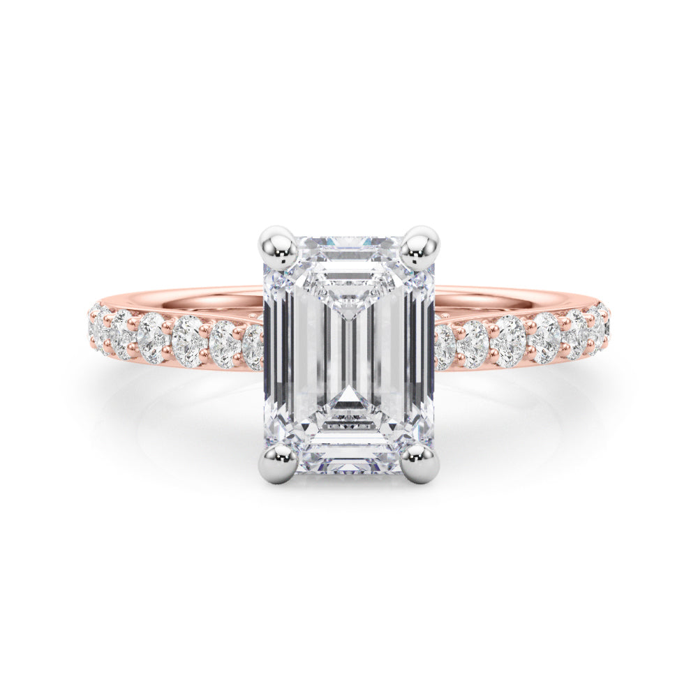 Emerald Halo Round Diamond Engagement Ring · 0.59 ct tw