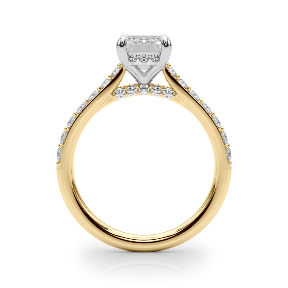 Emerald Halo Round Diamond Engagement Ring · 0.56 ct tw