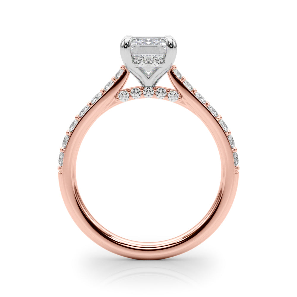 Emerald Halo Round Diamond Engagement Ring · 0.56 ct tw