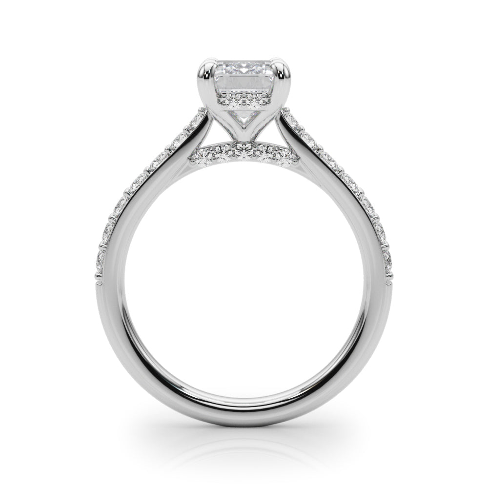 Emerald Halo Round Diamond Engagement Ring · 0.59 ct tw
