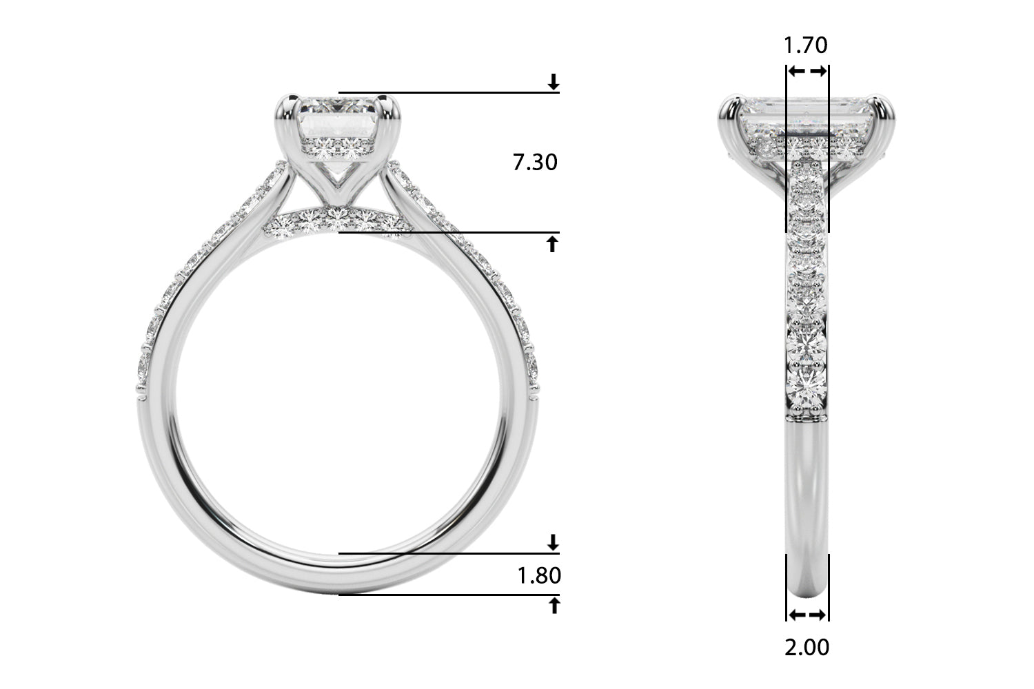 Emerald Halo Round Diamond Engagement Ring · 0.56 ct tw