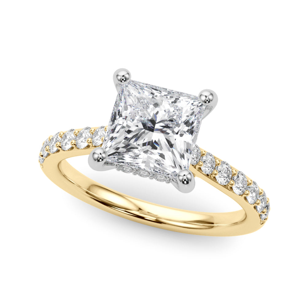 Square Halo Round Diamond Engagement Ring · 2.63 ct tw