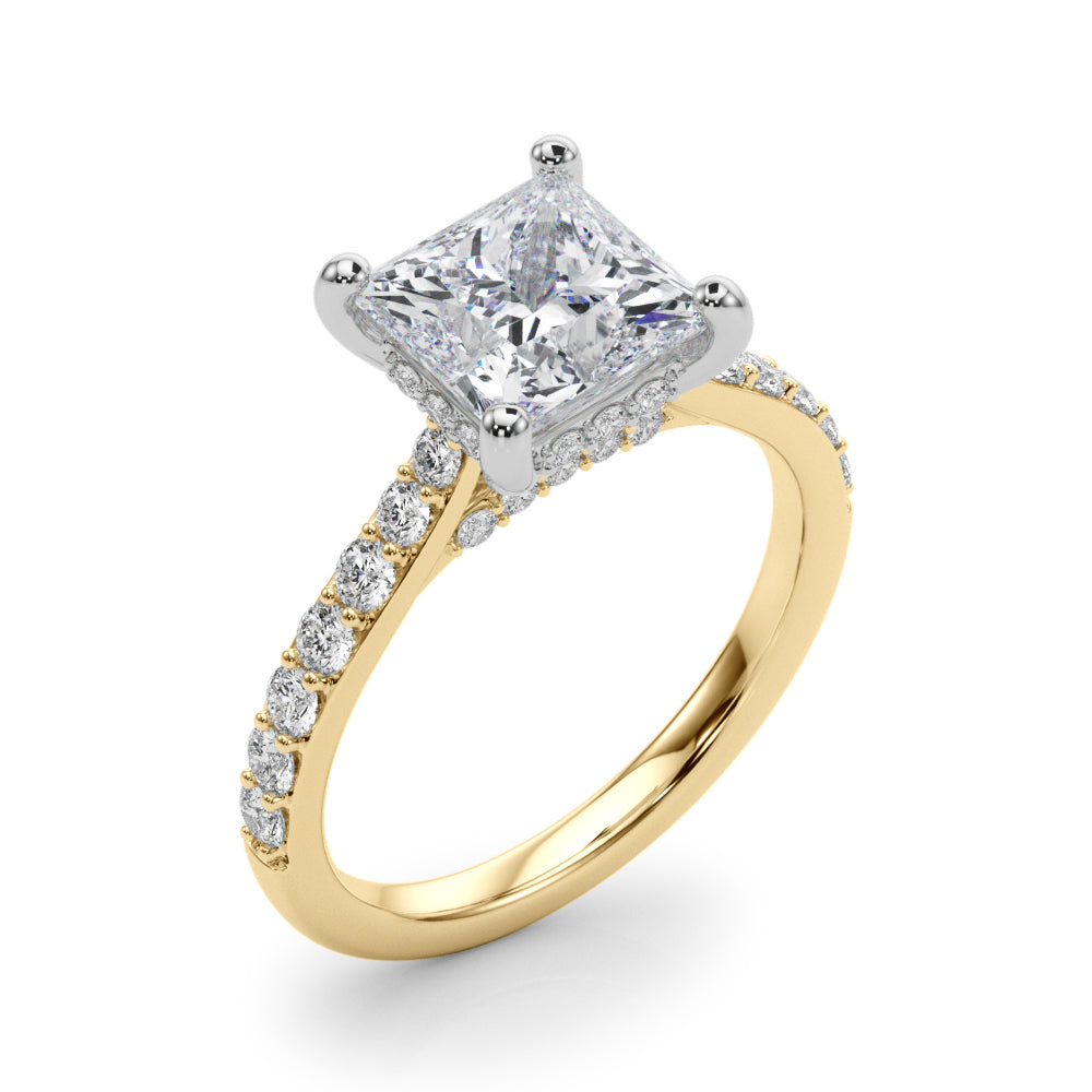 Square Halo Round Diamond Engagement Ring · 1.35 ct tw