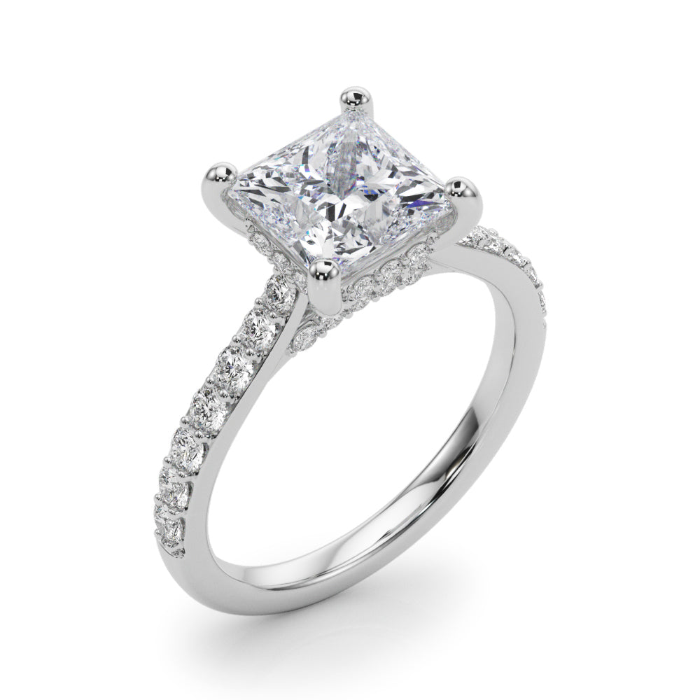 Square Halo Round Diamond Engagement Ring · 2.43 ct tw