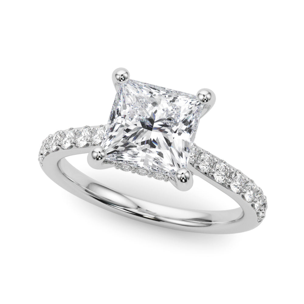Square Halo Round Diamond Engagement Ring · 1.35 ct tw