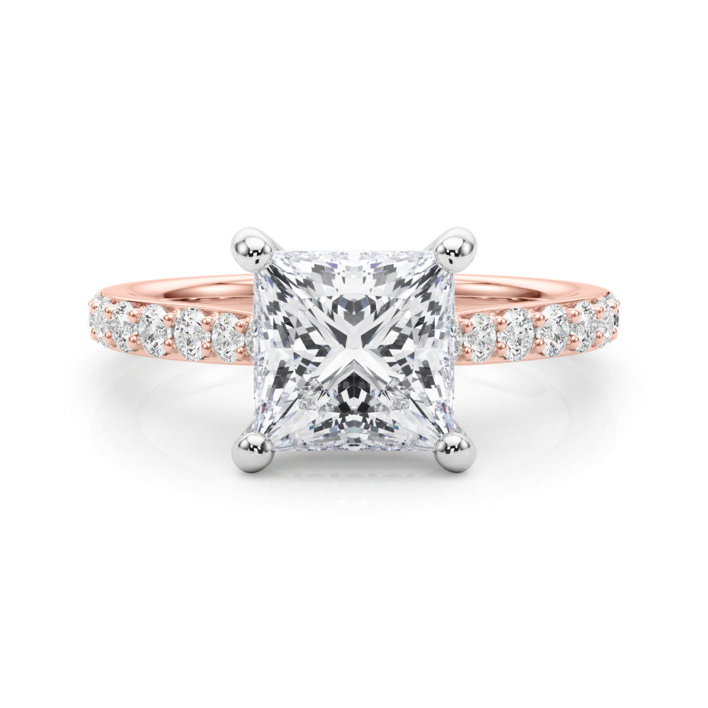 Square Halo Round Diamond Engagement Ring · 1.35 ct tw