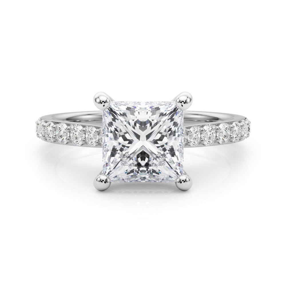 Square Halo Round Diamond Engagement Ring · 2.63 ct tw