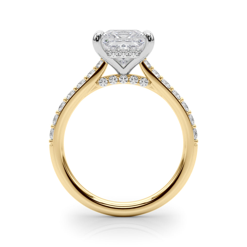 Square Halo Round Diamond Engagement Ring · 1.35 ct tw