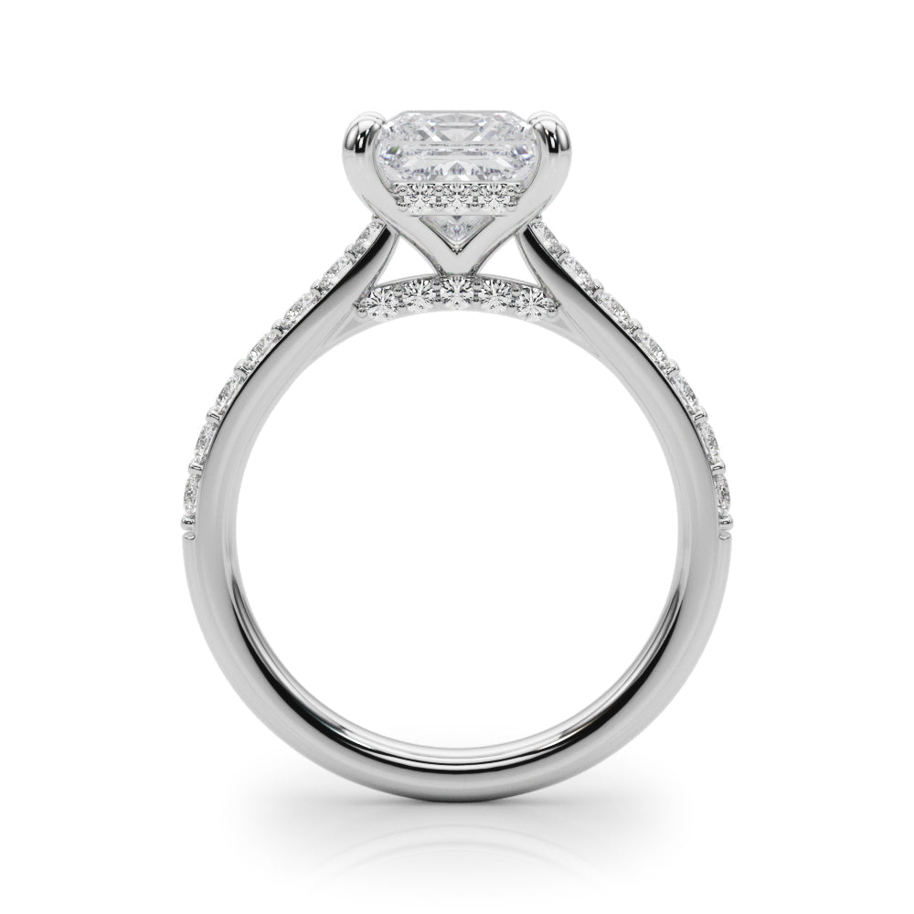 Square Halo Round Diamond Engagement Ring · 3.13 ct tw