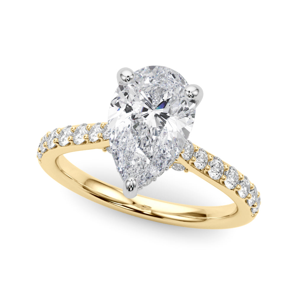 Pear Halo Round Diamond Engagement Ring · 0.62 ct tw