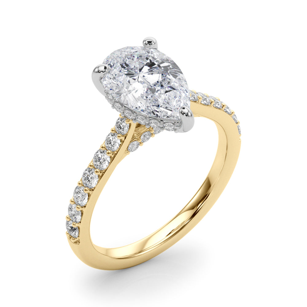 Pear Halo Round Diamond Engagement Ring · 0.66 ct tw