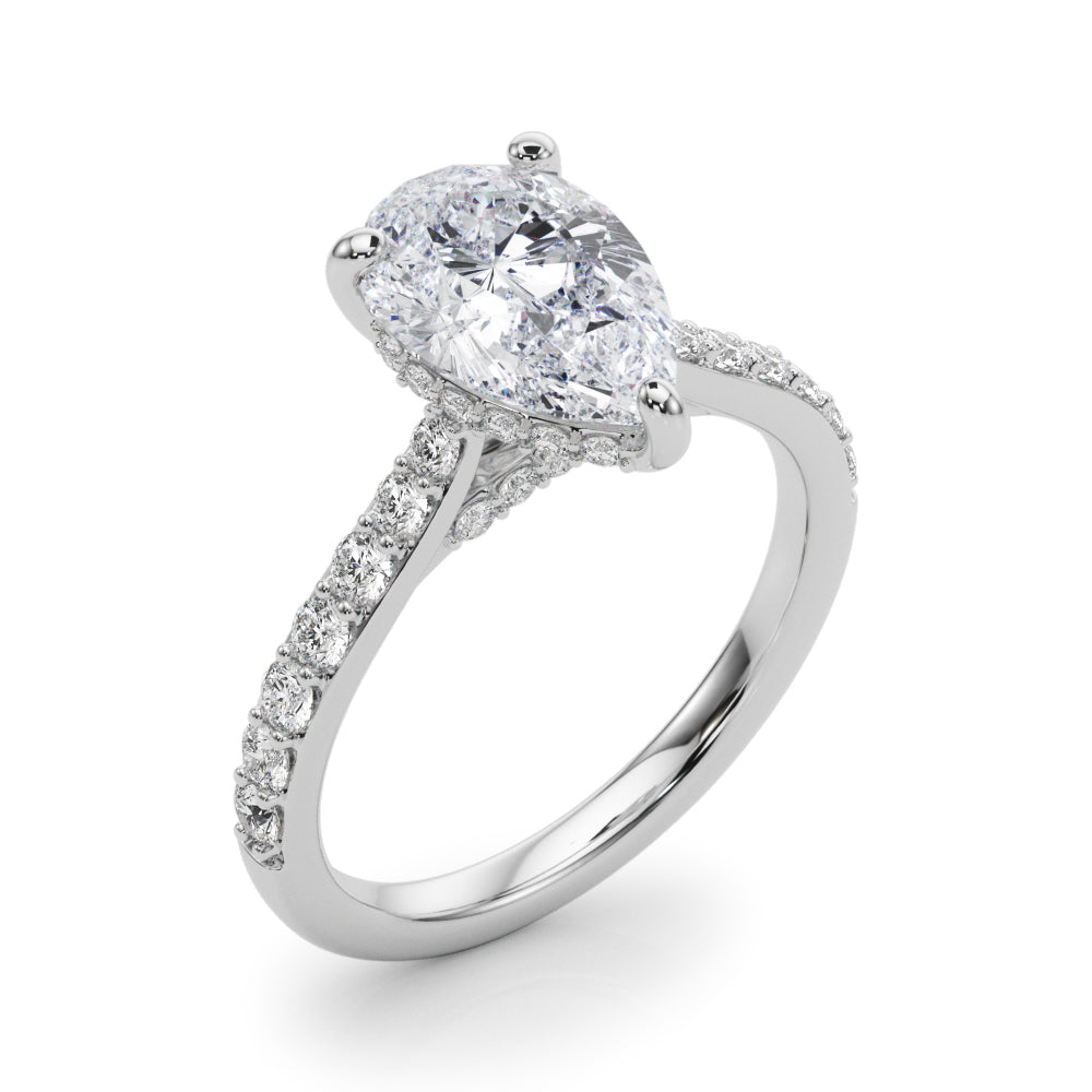 Pear Halo Round Diamond Engagement Ring · 0.62 ct tw