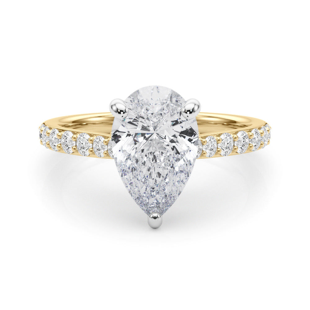 Pear Halo Round Diamond Engagement Ring · 0.66 ct tw