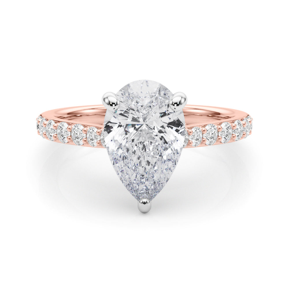 Pear Halo Round Diamond Engagement Ring · 0.67 ct tw