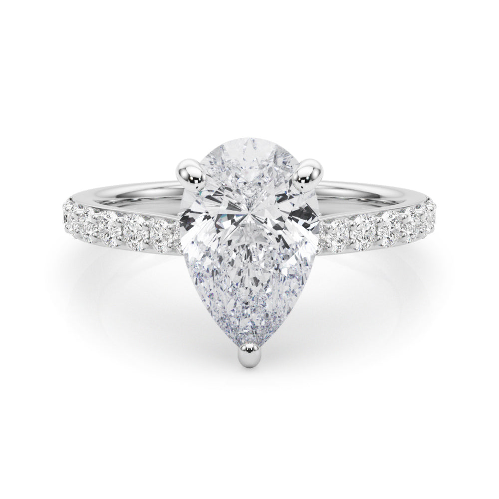 Pear Halo Round Diamond Engagement Ring · 0.66 ct tw