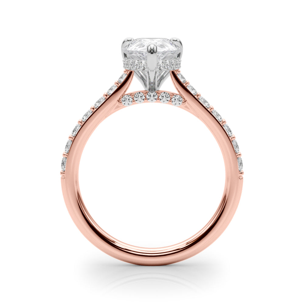 Pear Halo Round Diamond Engagement Ring · 0.67 ct tw