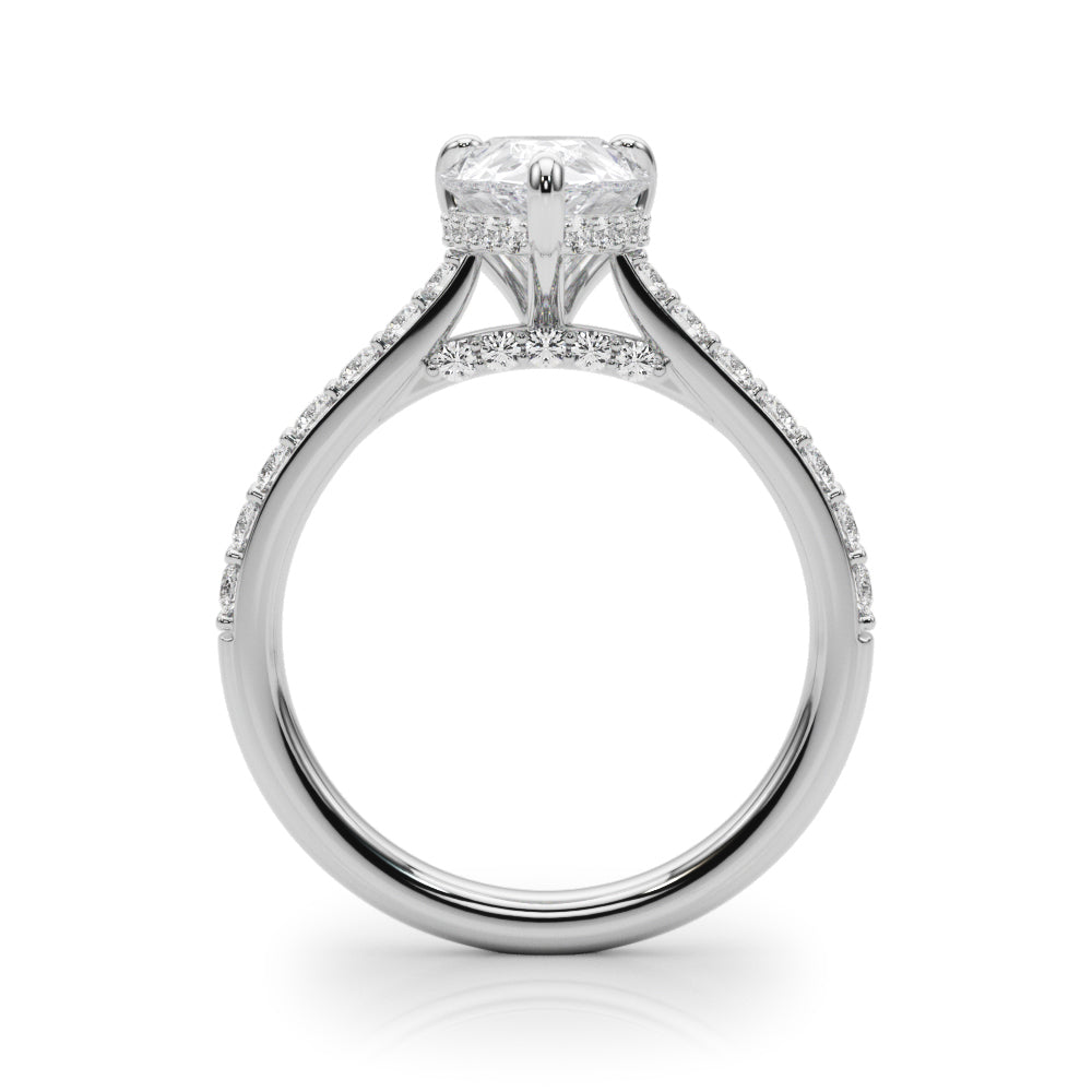 Pear Halo Round Diamond Engagement Ring · 0.66 ct tw