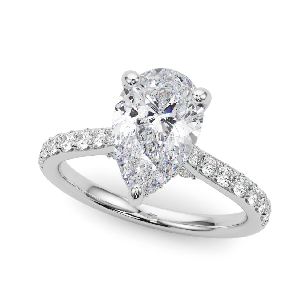 Pear Halo Round Diamond Engagement Ring · 0.67 ct tw