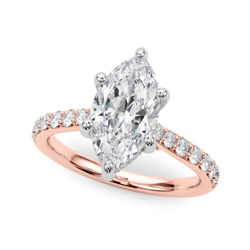 Marquise Halo Round Diamond Engagement Ring · 0.63 ct tw