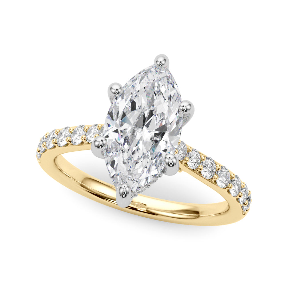 Marquise Halo Round Diamond Engagement Ring · 0.63 ct tw