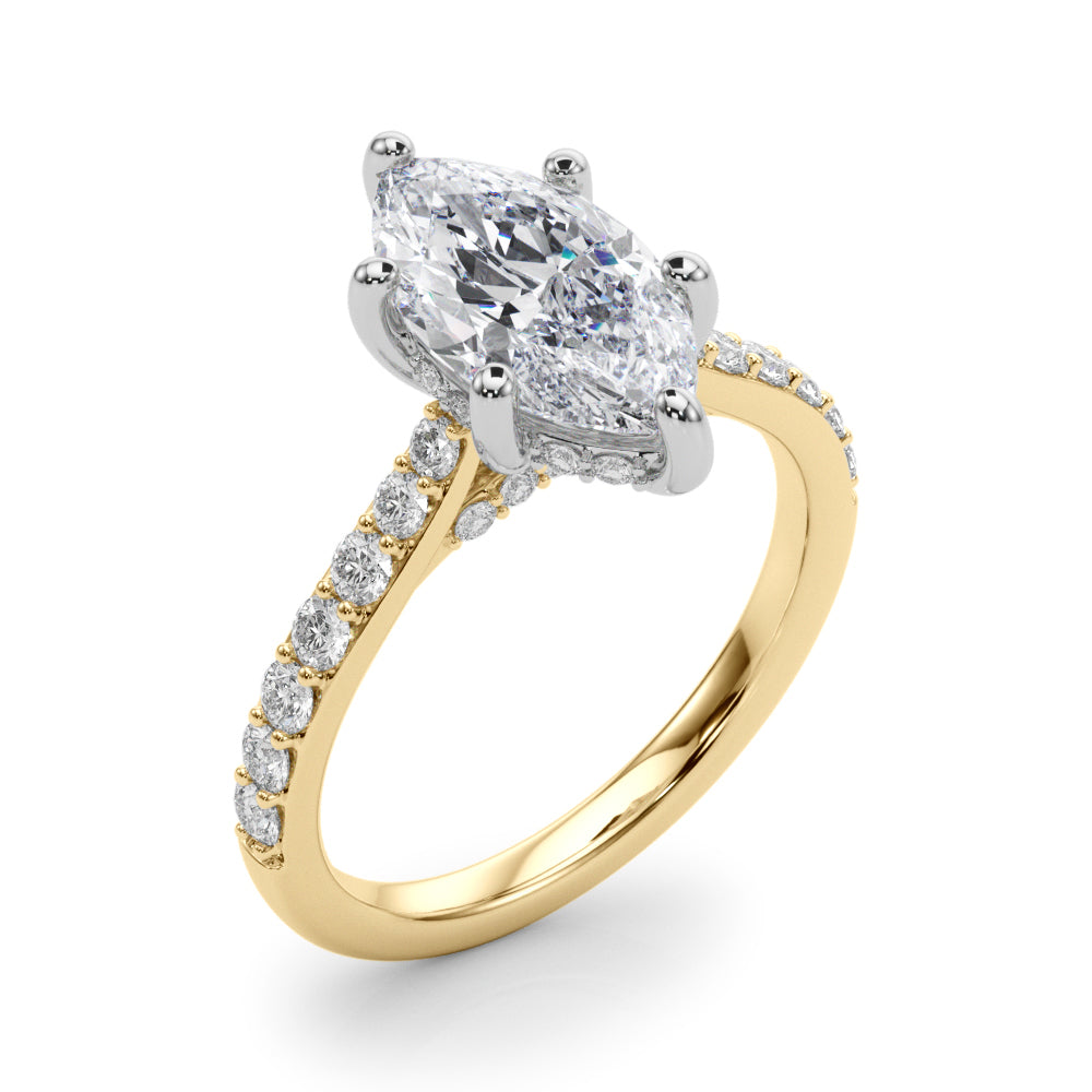 Marquise Halo Round Diamond Engagement Ring · 0.63 ct tw