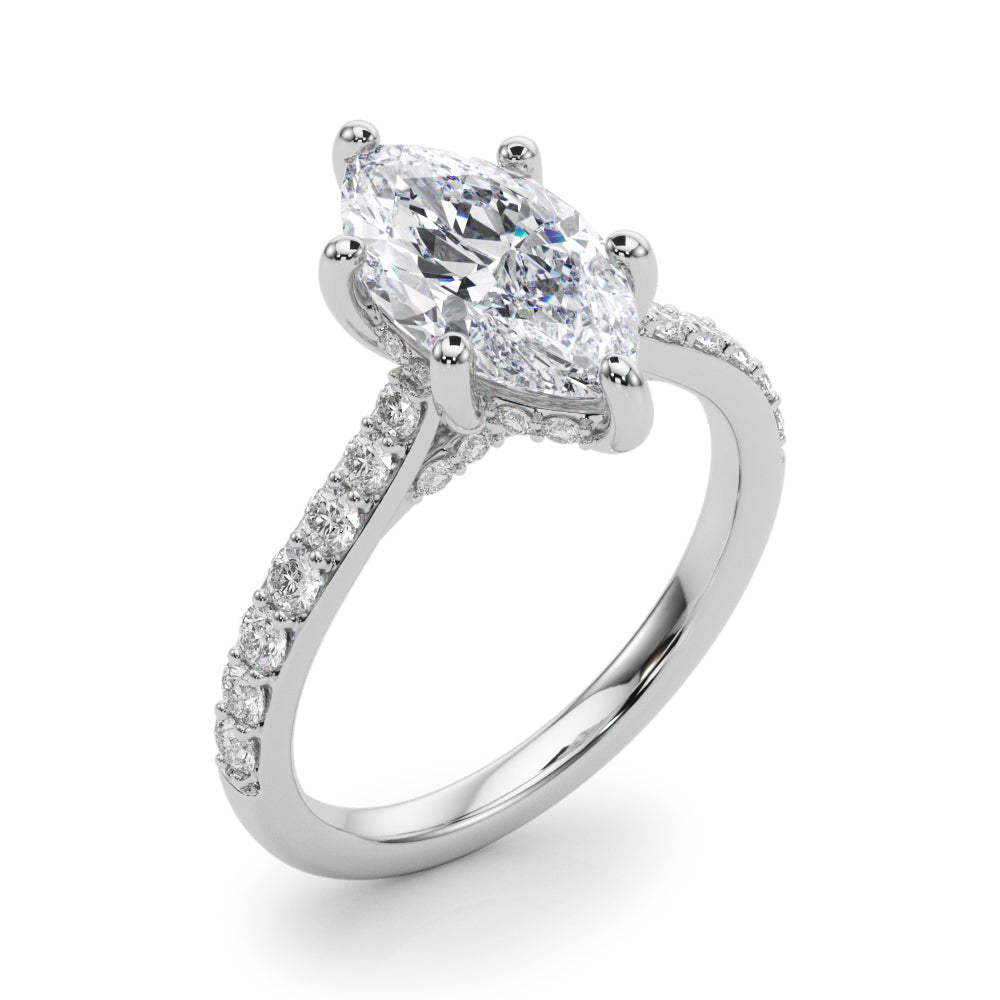 Marquise Halo Round Diamond Engagement Ring · 0.63 ct tw