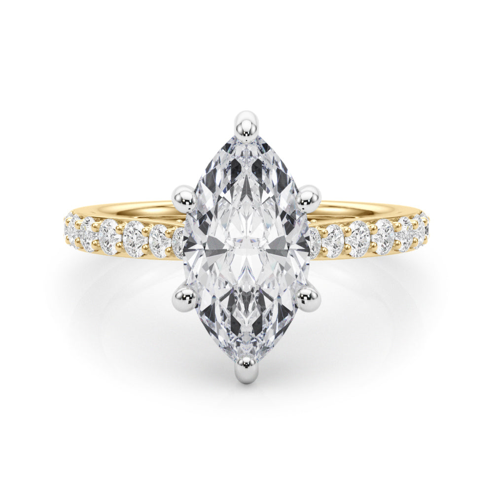 Marquise Halo Round Diamond Engagement Ring · 1.60 ct tw