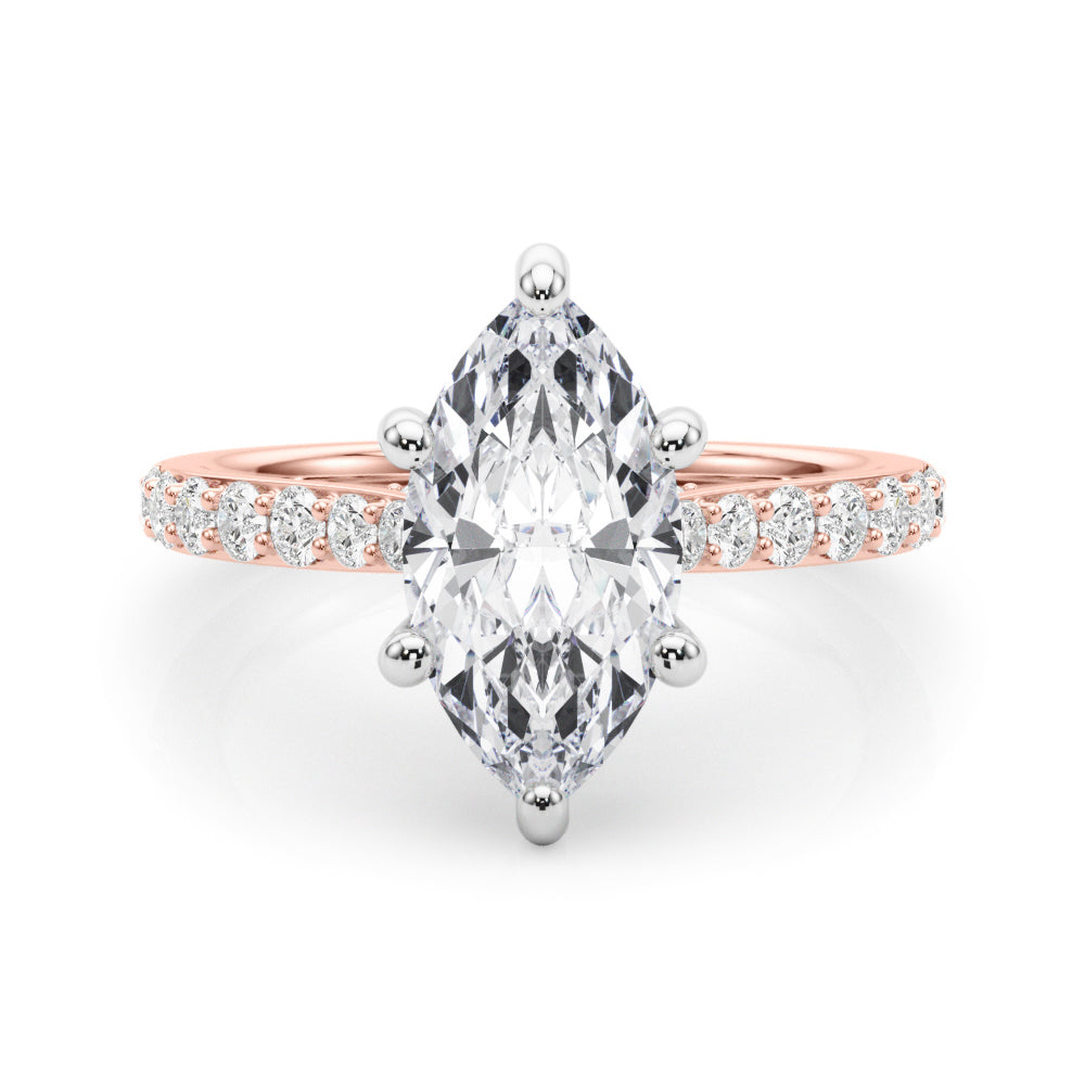 Marquise Halo Round Diamond Engagement Ring · 0.63 ct tw