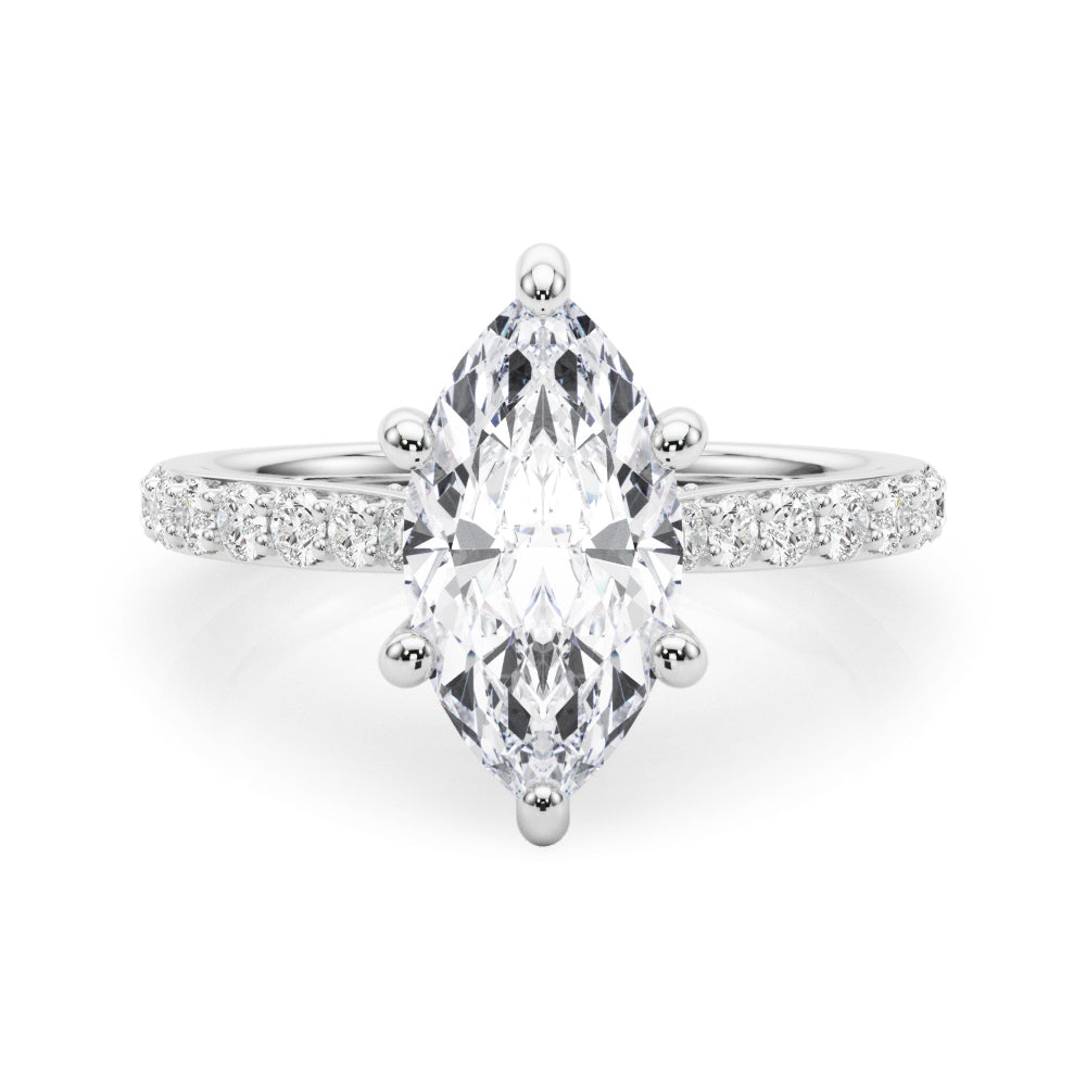 Marquise Halo Round Diamond Engagement Ring · 1.60 ct tw