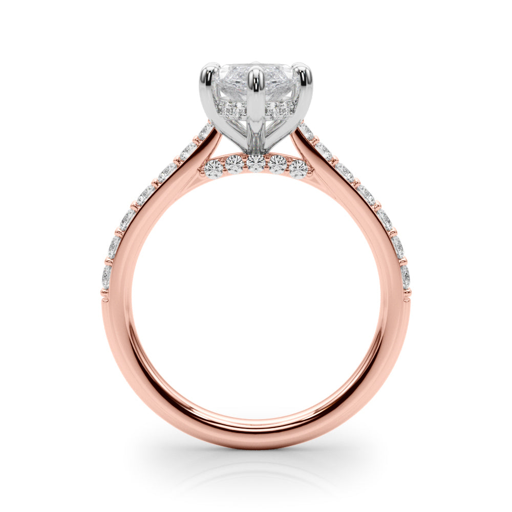 Marquise Halo Round Diamond Engagement Ring · 0.63 ct tw