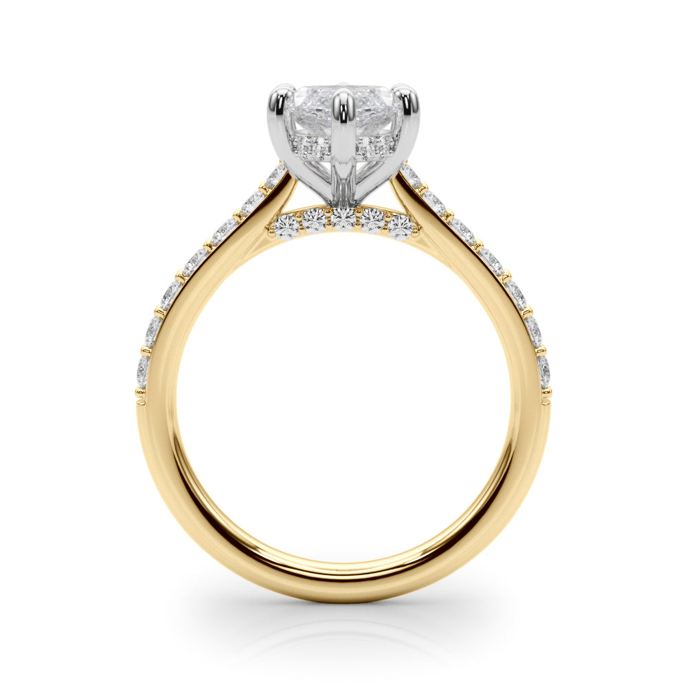 Marquise Halo Round Diamond Engagement Ring · 0.63 ct tw