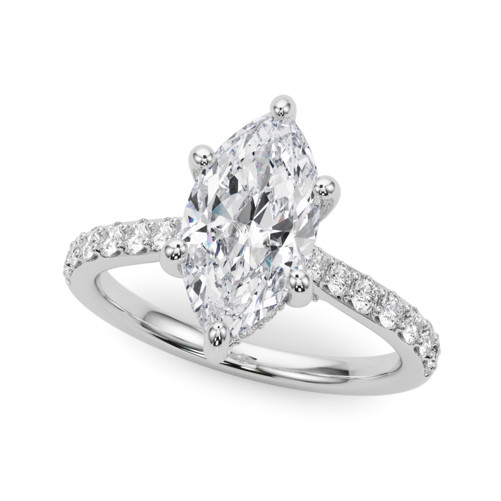 Marquise Halo Round Diamond Engagement Ring · 0.63 ct tw