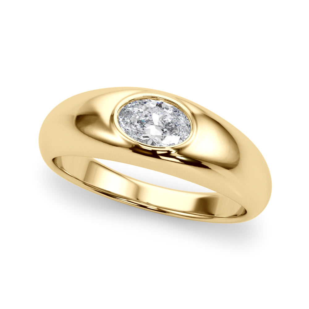 Oval Bezel Set Diamond Solitaire Engagement Ring · 0.38 ct tw
